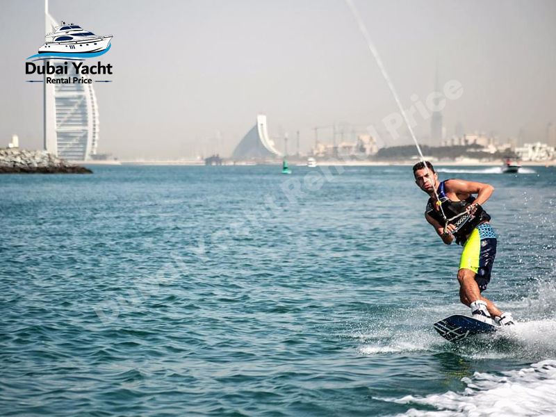 Wakebaording-in-Dubai Tour with Dubai Yacht Rental Price 